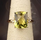 LEMON CITRINE, DIAMOND AND GOL
