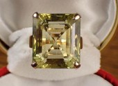 LEMON QUARTZ AND GOLD SOLITAIR