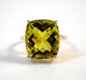 LEMON QUARTZ AND GOLD SOLITAIR