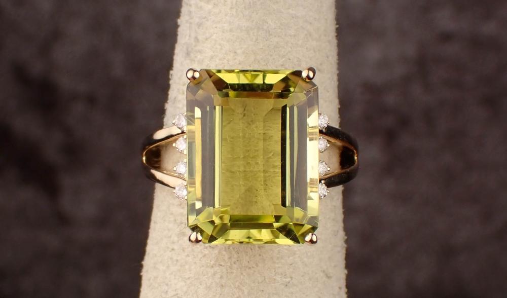 LEMON QUARTZ, DIAMOND AND
