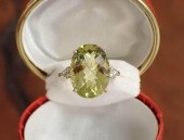 LEMON QUARTZ, DIAMOND AND GOLD