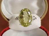 LEMON QUARTZ, DIAMOND AND WHIT