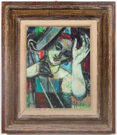 LENA GURR "WOMAN PLAYING HARP"