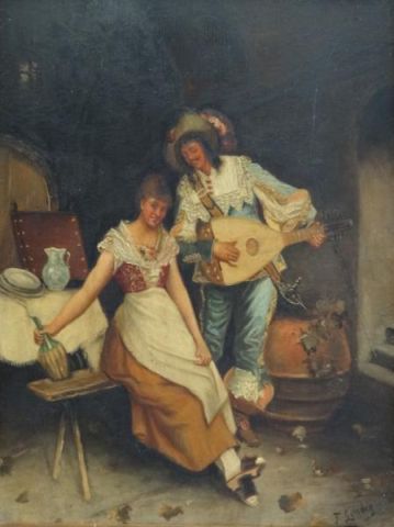 LENDIG F. Oil on Panel of a