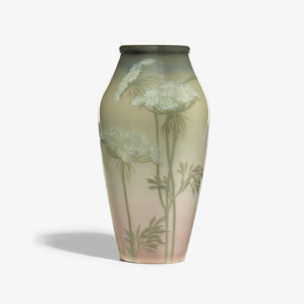 Lenore Asbury. Iris Glaze vase with