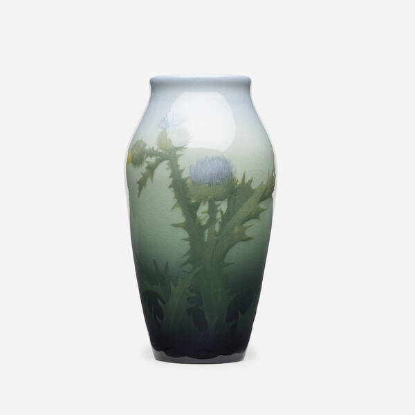 Lenore Asbury. Iris Glaze vase with