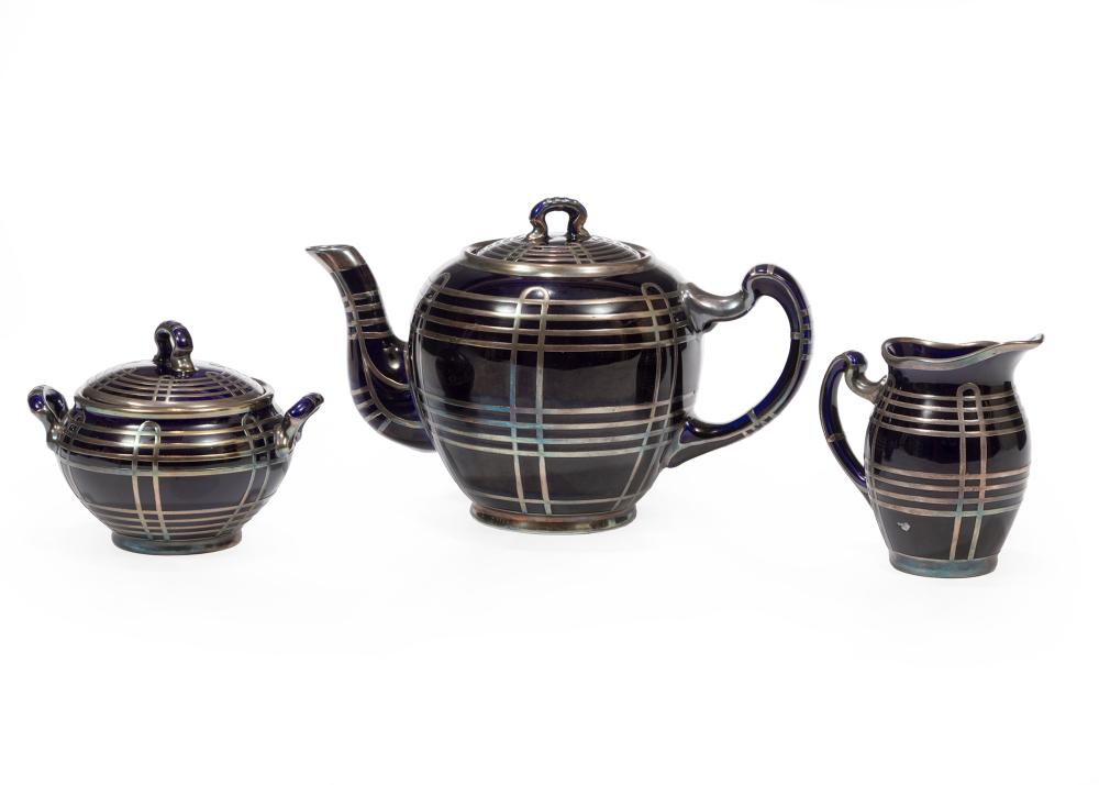 LENOX COBALT GLAZED, SILVER OVERLAY