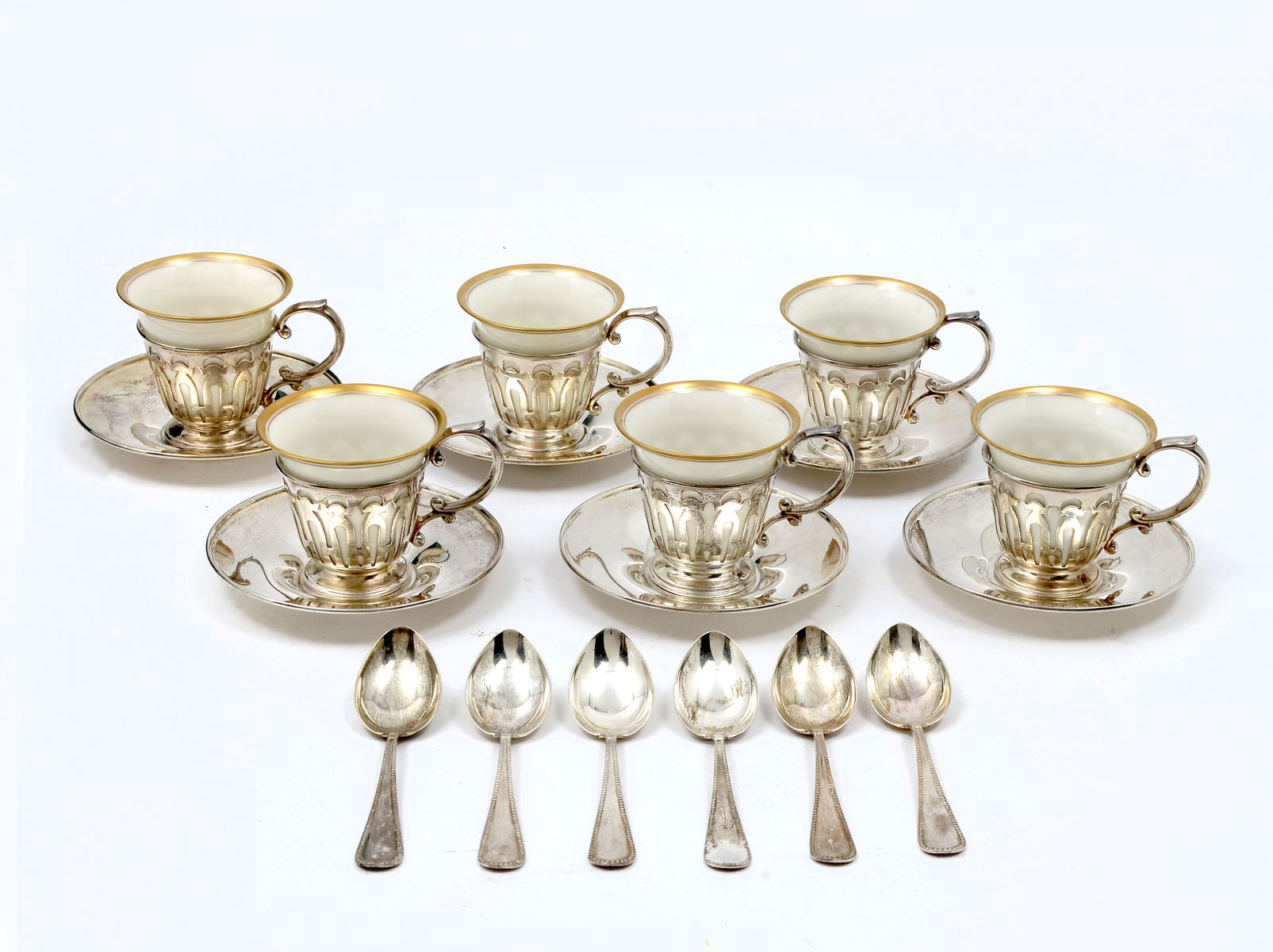 LENOX DEMITASSE STERLING SET IN