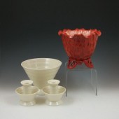 Lenox glossy coral Cabbage Bow