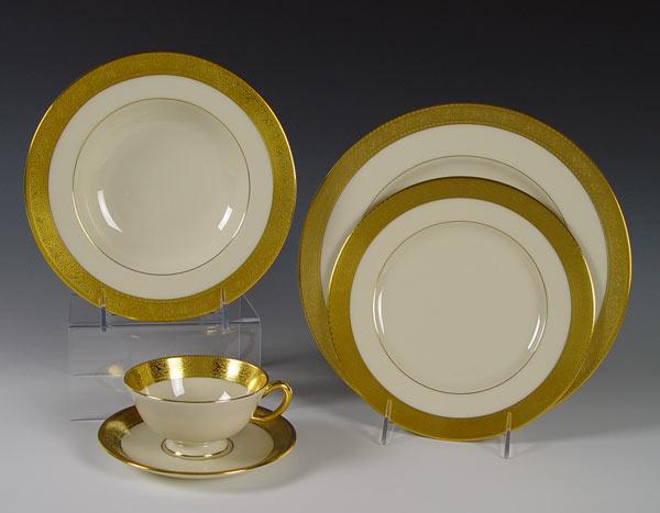 LENOX GOLD ENCRUSTED RIM CHINA IN