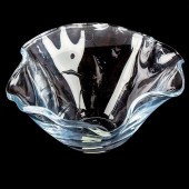 LENOX LARGE GLASS RUFFLED BOWL