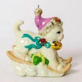 LENOX ORNAMENT, SKIING CAT 826