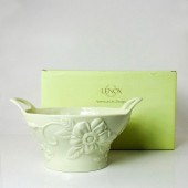 LENOX PORCELAIN BASKET, FLORAL