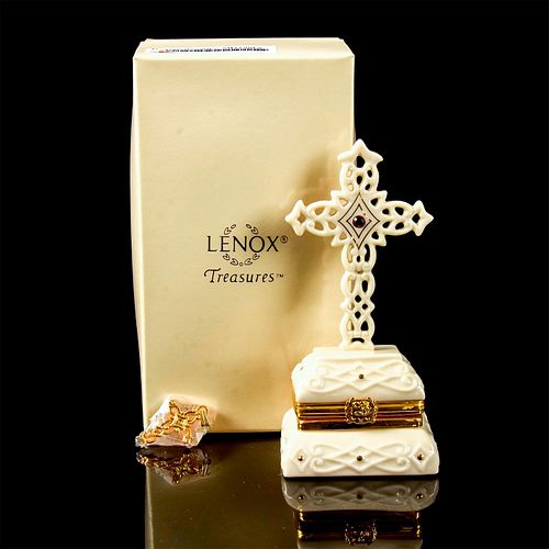 LENOX TREASURE TRINKET BOX, CROSS