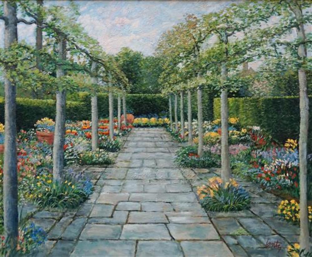 LENTY, CLASSICAL GARDEN, OIL ON