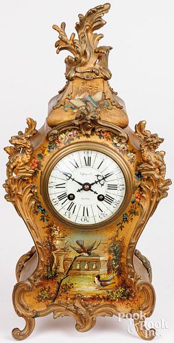 LENZKIRCH PAINTED MANTEL CLOCK