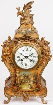 LENZKIRCH PAINTED MANTEL CLOCK