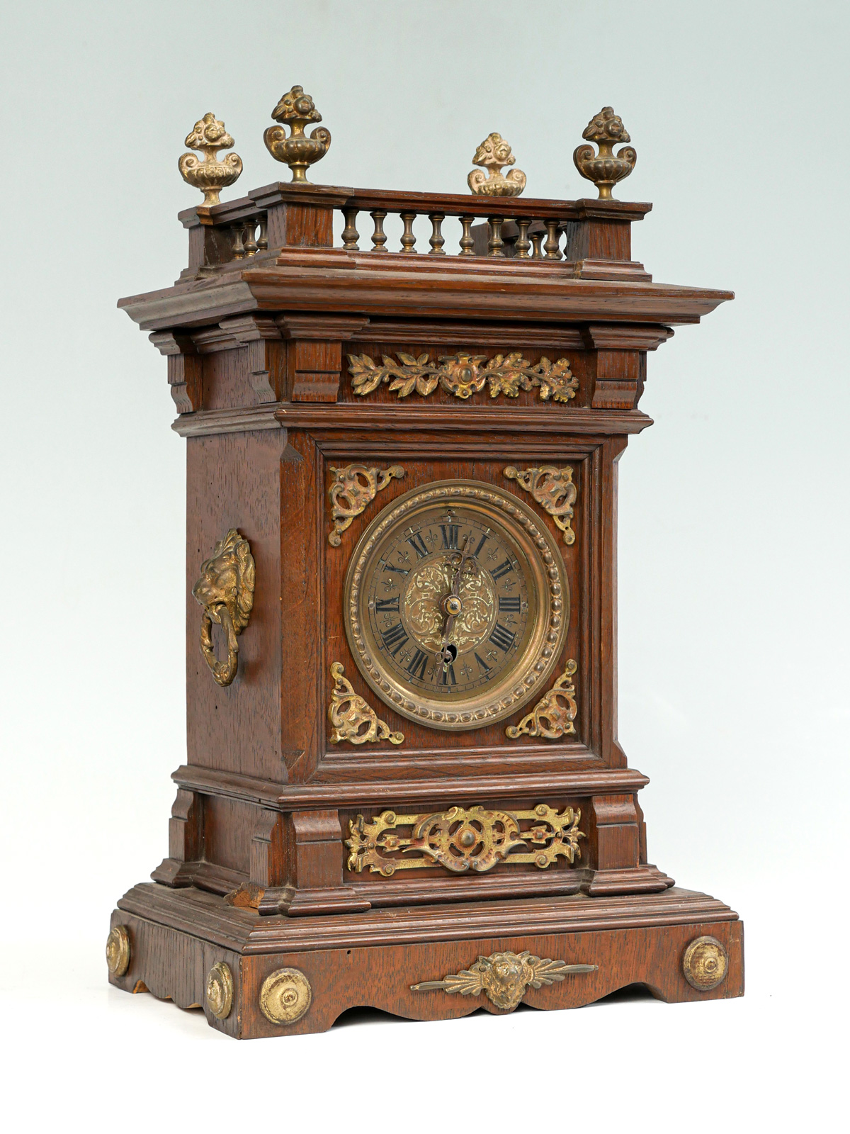 LENZKIRCH WOOD MANTLE CLOCK: Ormolu