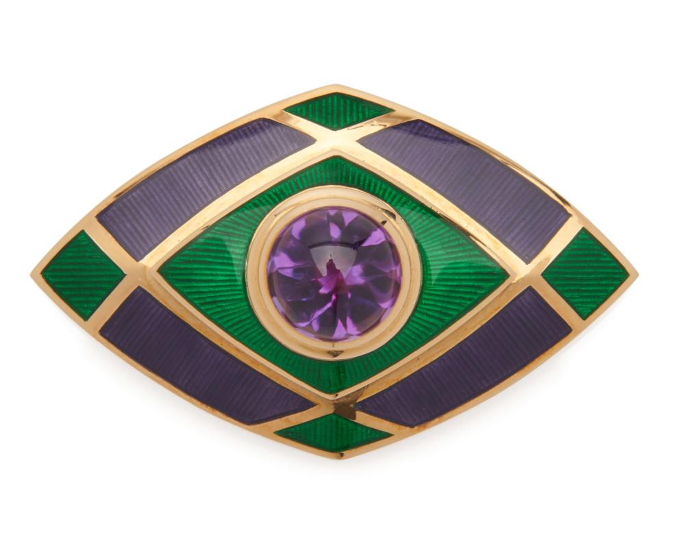 LEO DE VROOMEN 18K GOLD, ENAMEL,