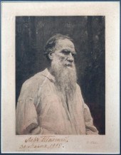 LEO TOLSTOY AUTOGRAPHED PORTRA