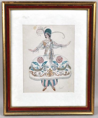 LEON BAKST PENCIL W/C COSTUME