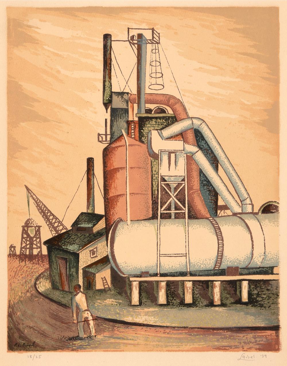 LEON BIBEL, INDUSTRIAL SCENE,
