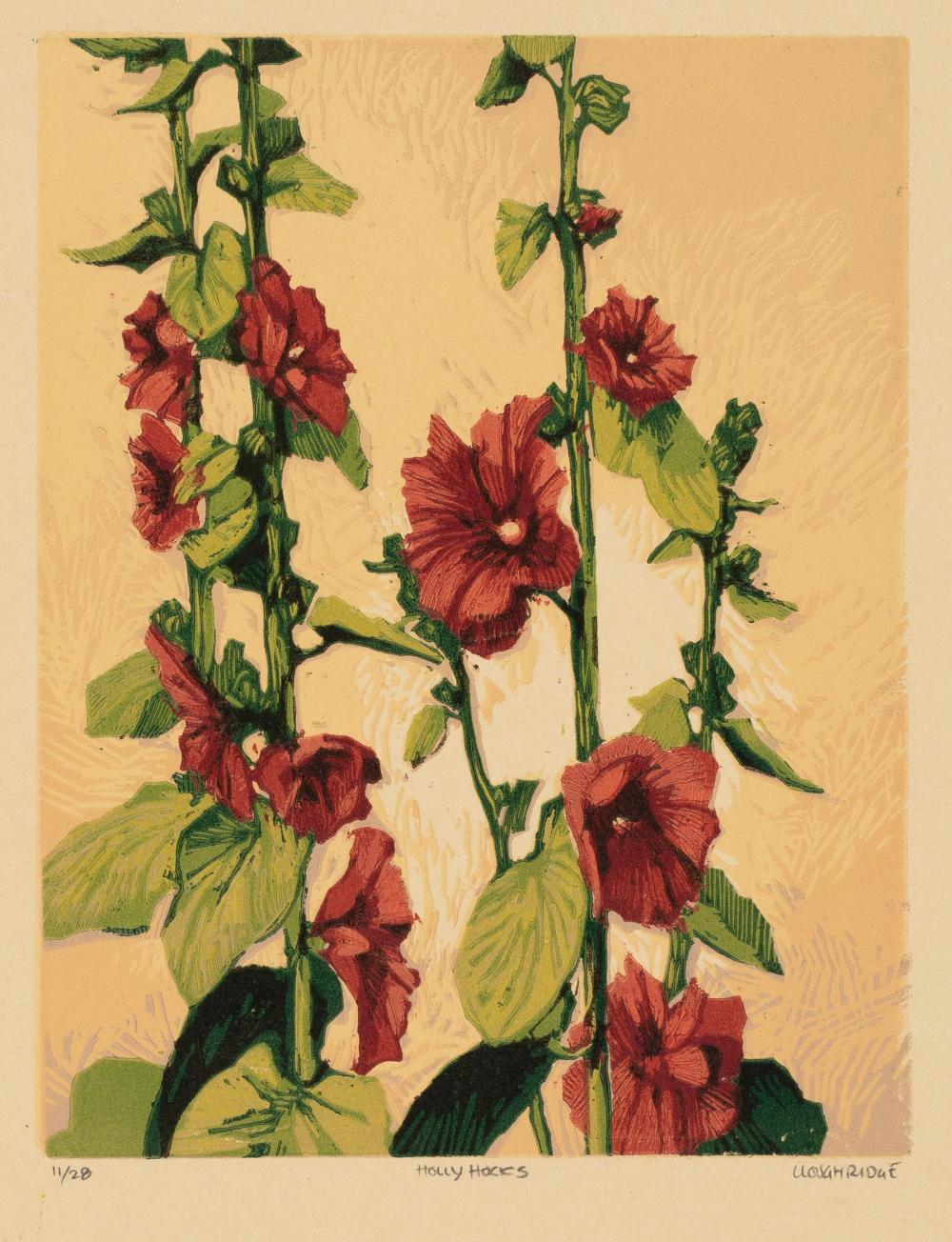 LEON LOUGHRIDGE, HOLLYHOCKS,