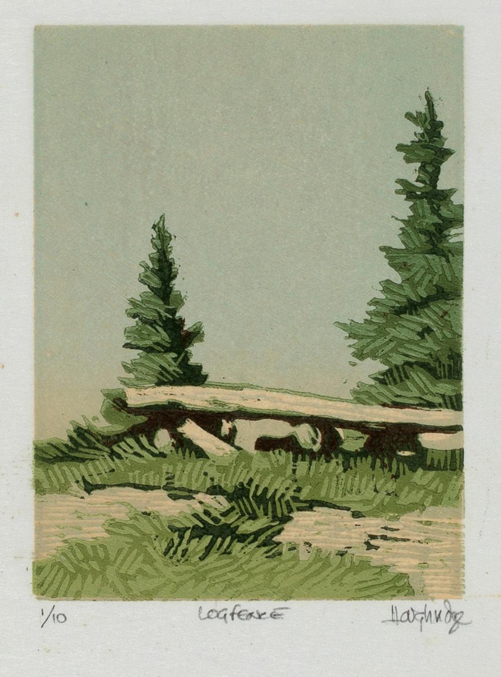 LEON LOUGHRIDGE, LOG FENCE,