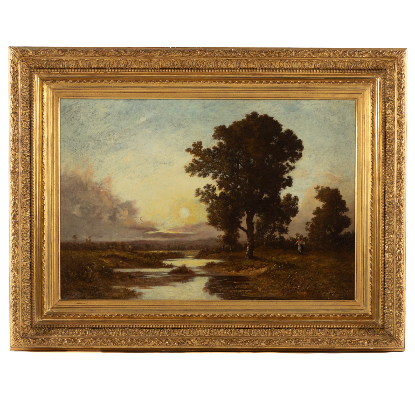 LEON RICHET. THE WOOD GATHERER, OIL