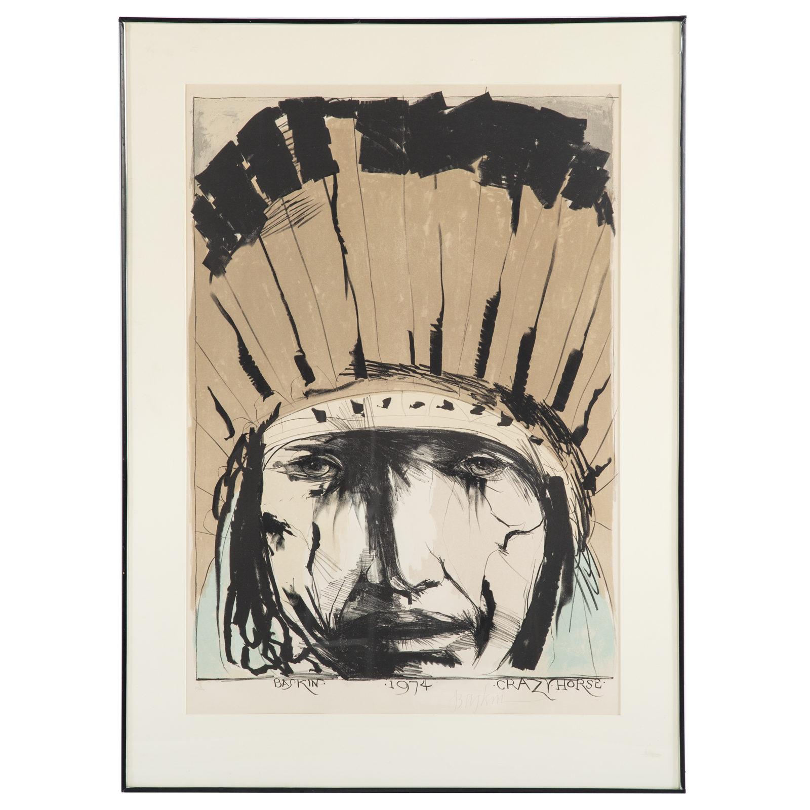 LEONARD BASKIN. "CRAZY HORSE,"