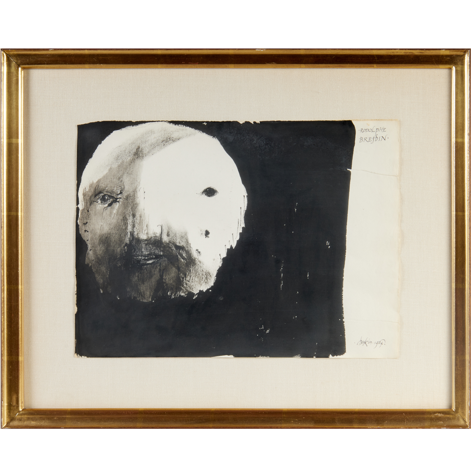 LEONARD BASKIN, INK DRAWING, 1964