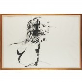 LEONARD BASKIN, LARGE INK WASH