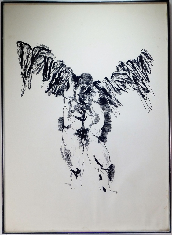 LEONARD BASKIN MODERN ABSTRACT BIRD