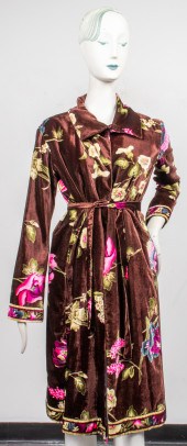 LEONARD PARIS BROWN FLORAL VEL