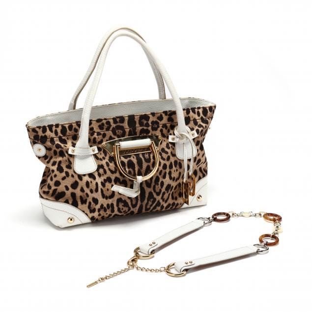 LEOPARD PRINT TOTE AND LEATHER