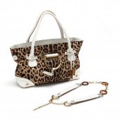 LEOPARD PRINT TOTE AND LEATHER