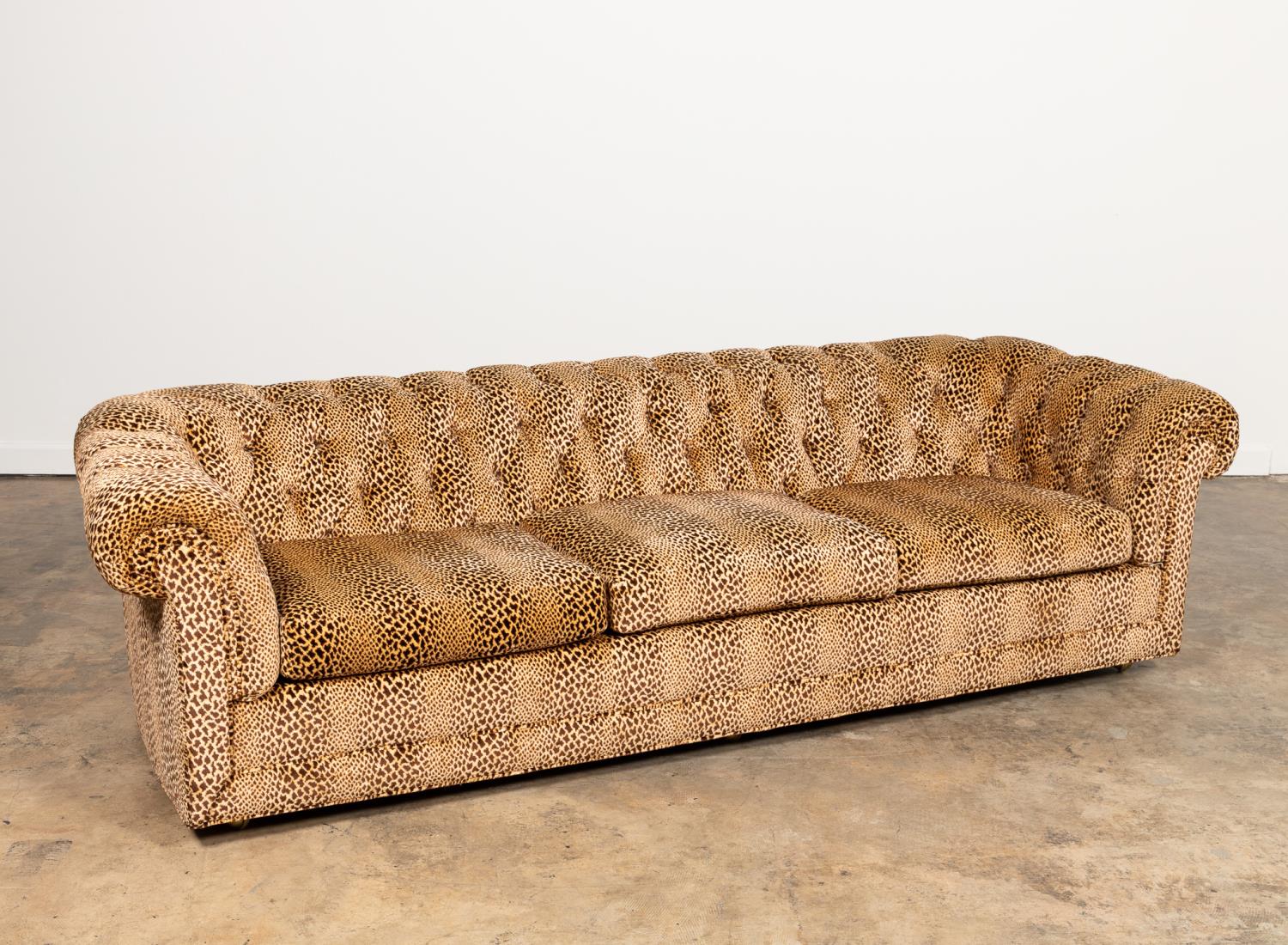 LEOPARD UPHOLSTERED CHESTERFIELD