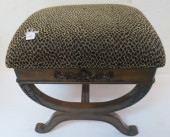 LEOPARD UPHOLSTERED STOOL:<br>