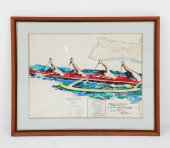 LEROY NEIMAN OUTRIGGER CANOE R