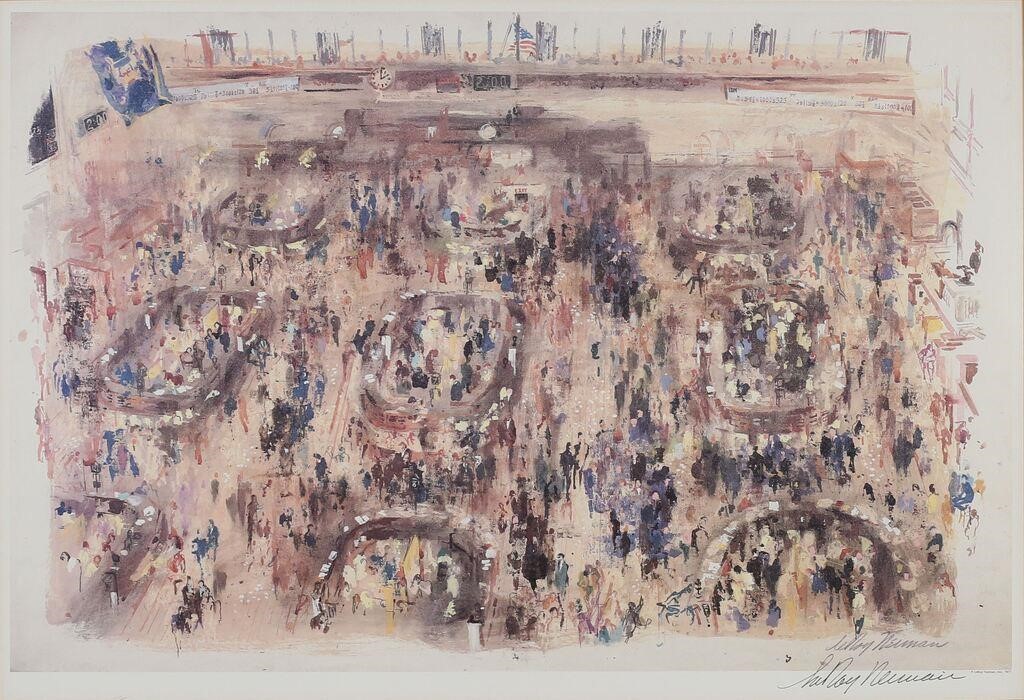 LEROY NEIMAN STOCK MARKET SIGNED