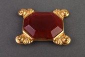 LESLIE BLOCK CARNELIAN & GOLD-