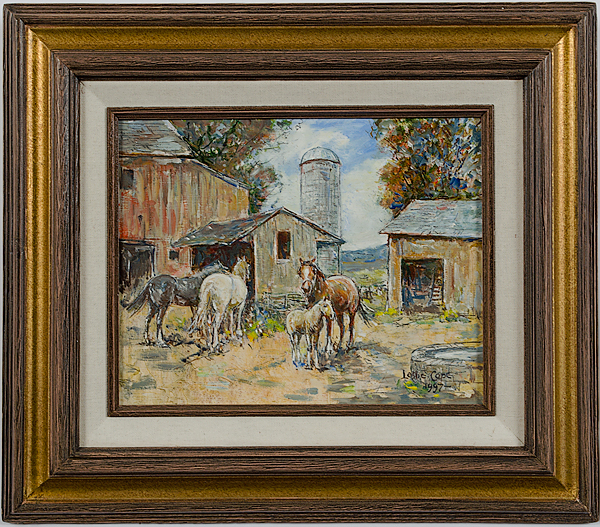 Leslie Cope Genre Scene Oil on