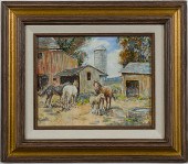 Leslie Cope Genre Scene Oil on