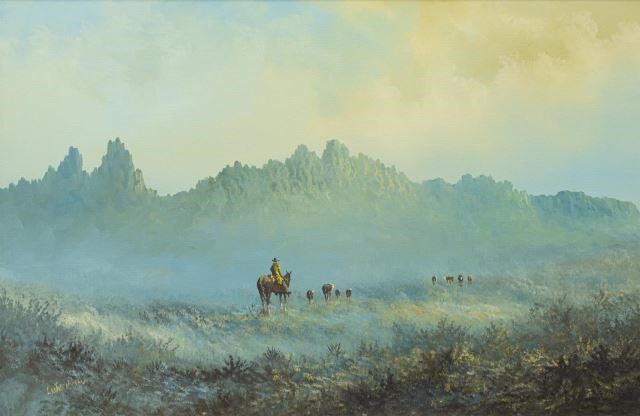 LESTER HUGHES (TX, B.1940) CATTLE
