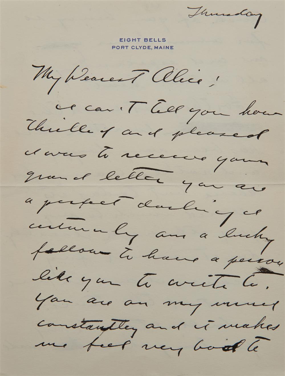 LETTER FROM ANDREW WYETH (AMERICAN,