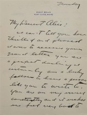 LETTER FROM ANDREW WYETH (AMER