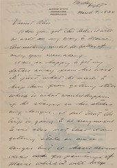 LETTER FROM ANDREW WYETH (AMER