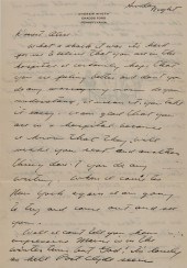 LETTER FROM ANDREW WYETH (AMER