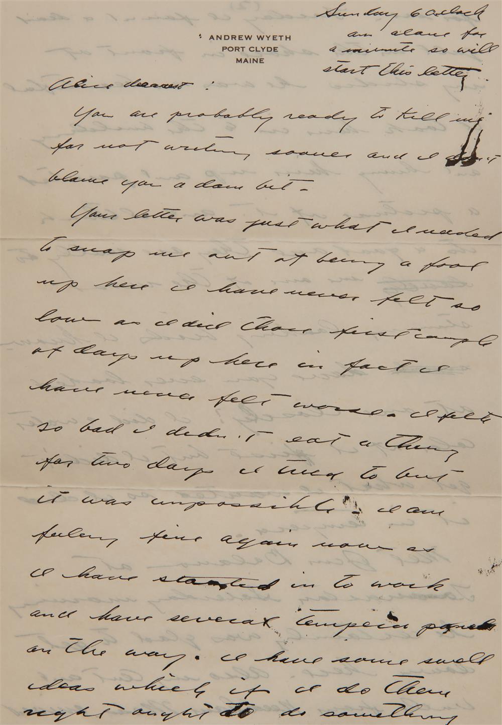 LETTER FROM ANDREW WYETH (AMERICAN,