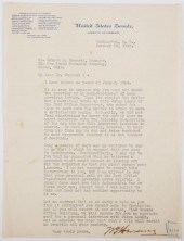 LETTER SIGNED BY WARREN G. HAR